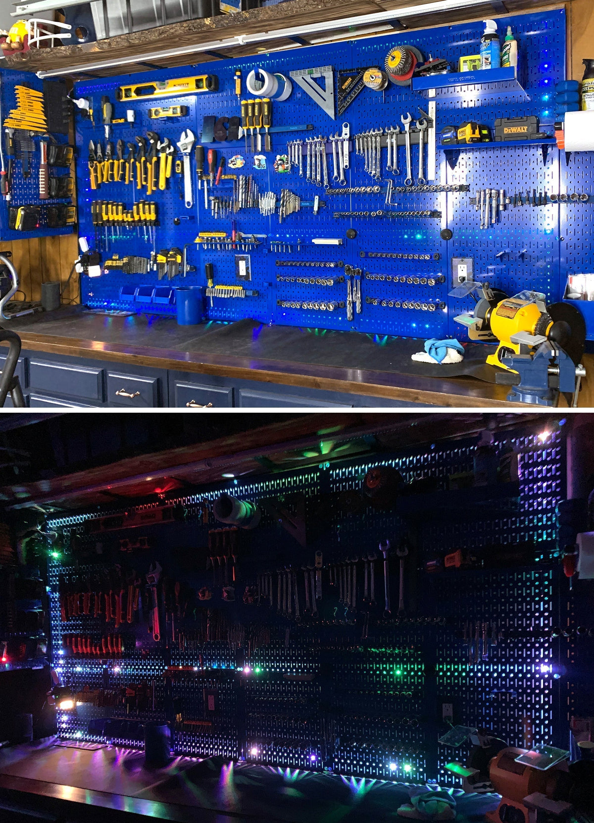 LED-Lit Pegboard Tool Wall Transformation + Creative Workshop Storage Ideas