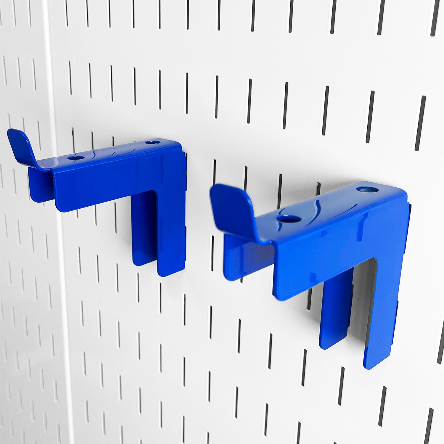 Blue Short and Stout Hooks for Slotted Pegboard