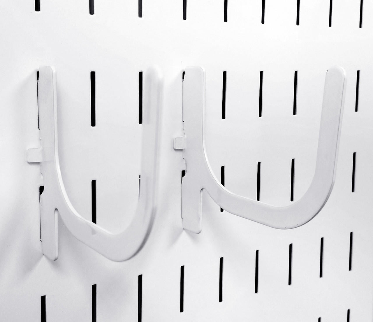 White Peg Board Hooks U-Shaped J Peg Hook