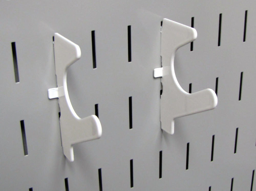 Slanted U-Shaped Slotted Pegboard Hook (2) Pack - 2-1/2 Reach - 10-BOE-007