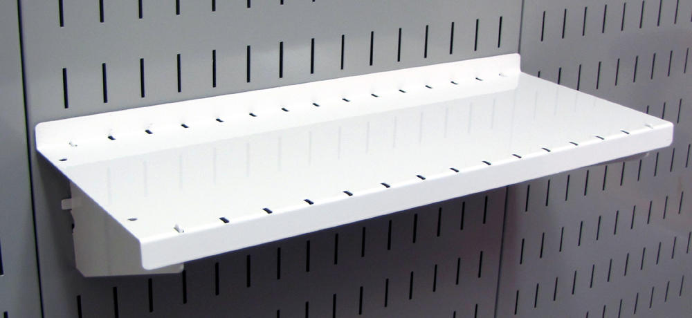 6in Deep Slotted Metal Pegboard Shelf Assembly - ASM-SH-1606