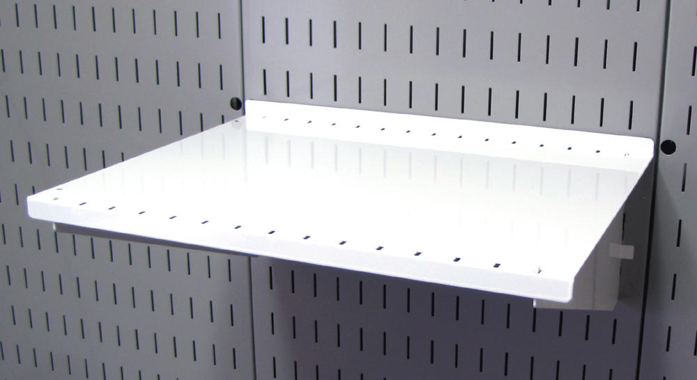 12in Deep Slotted Metal Pegboard Shelf Assembly - ASM-SH-1612