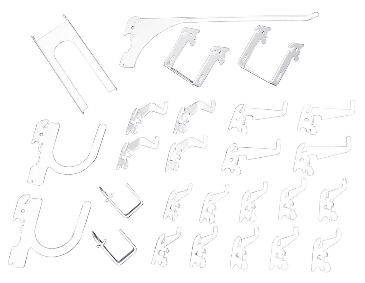 Deluxe Slotted Metal Pegboard Accessory Pack (26) Pieces - KT-200-DLX