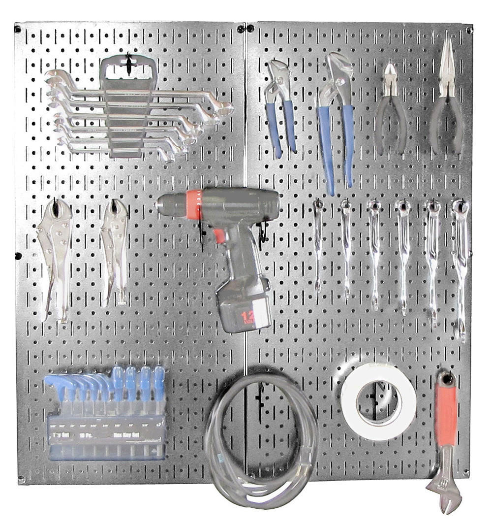 Galvanized Steel Pegboard Organizer Tool Storage Kit