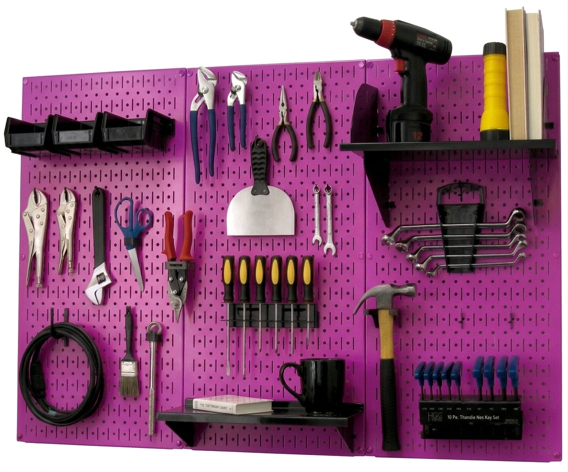 4ft Metal Pegboard Premium Tool Storage Kit - Toolboard with Hooks