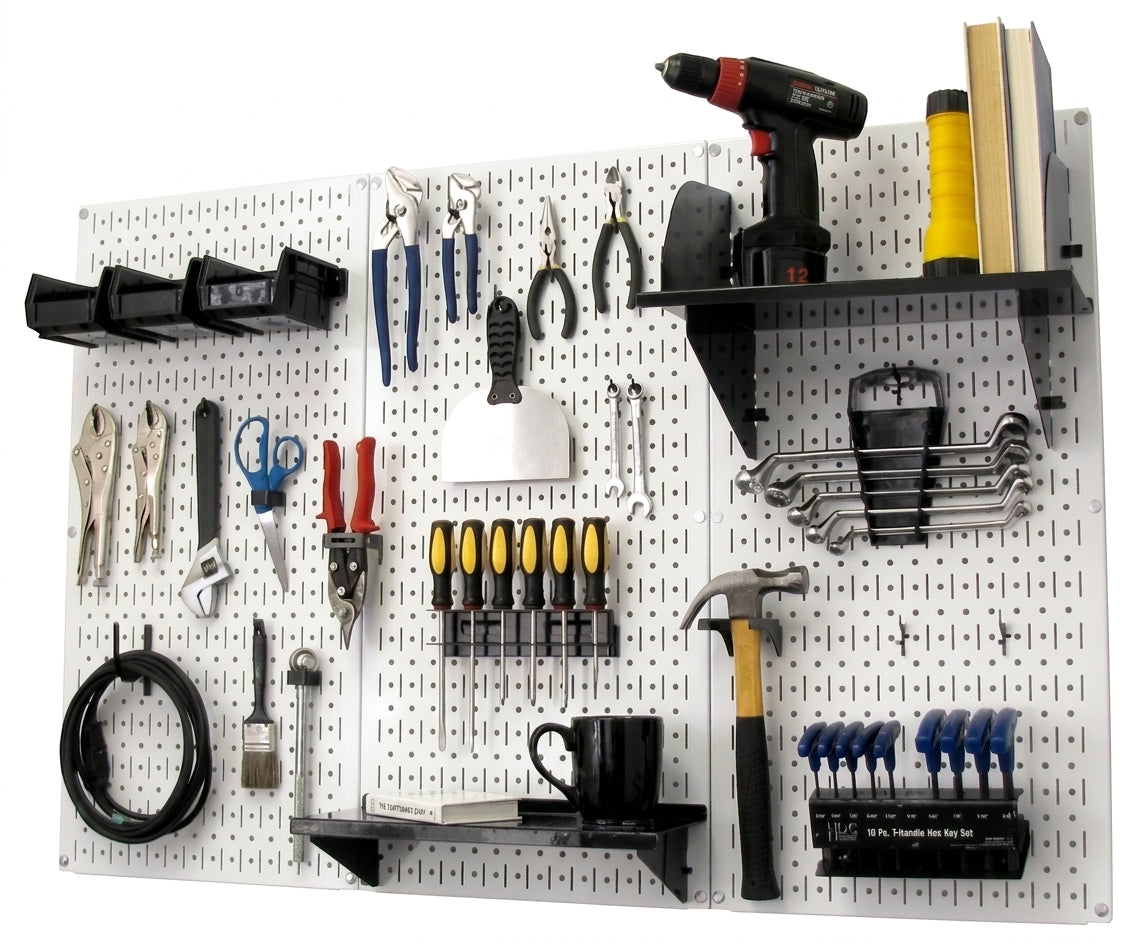 4ft Metal Pegboard Premium Tool Storage Kit - Toolboard with Hooks
