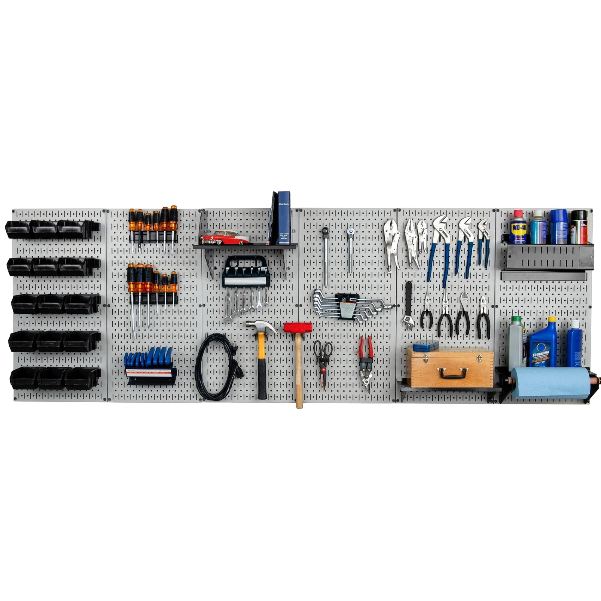 8ft Metal Pegboard Master Workbench Kit - Assorted Pegboard & Accessory Colors
