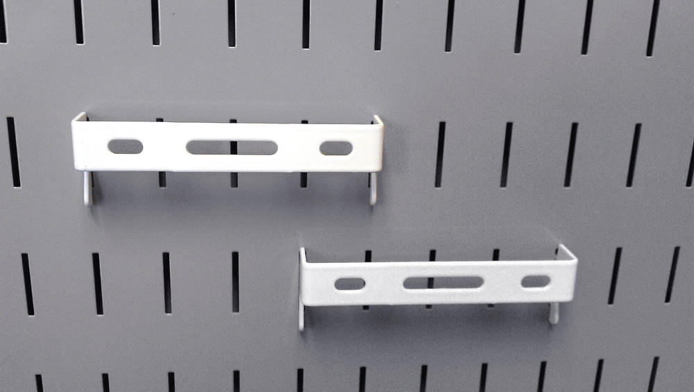 1in x 4in Slotted Metal Pegboard C-Bracket (2) Pack - 10-CB-014
