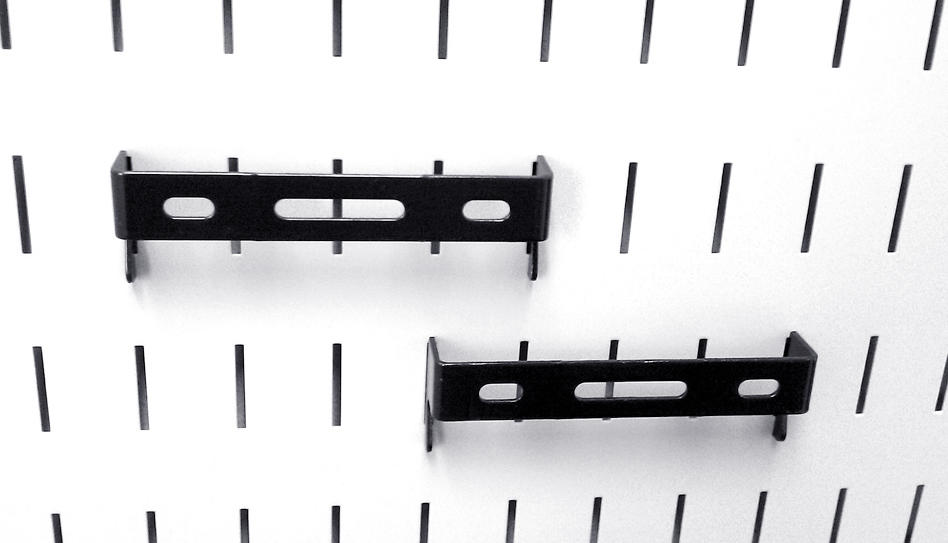 1in x 4in Slotted Metal Pegboard C-Bracket (2) Pack - 10-CB-014
