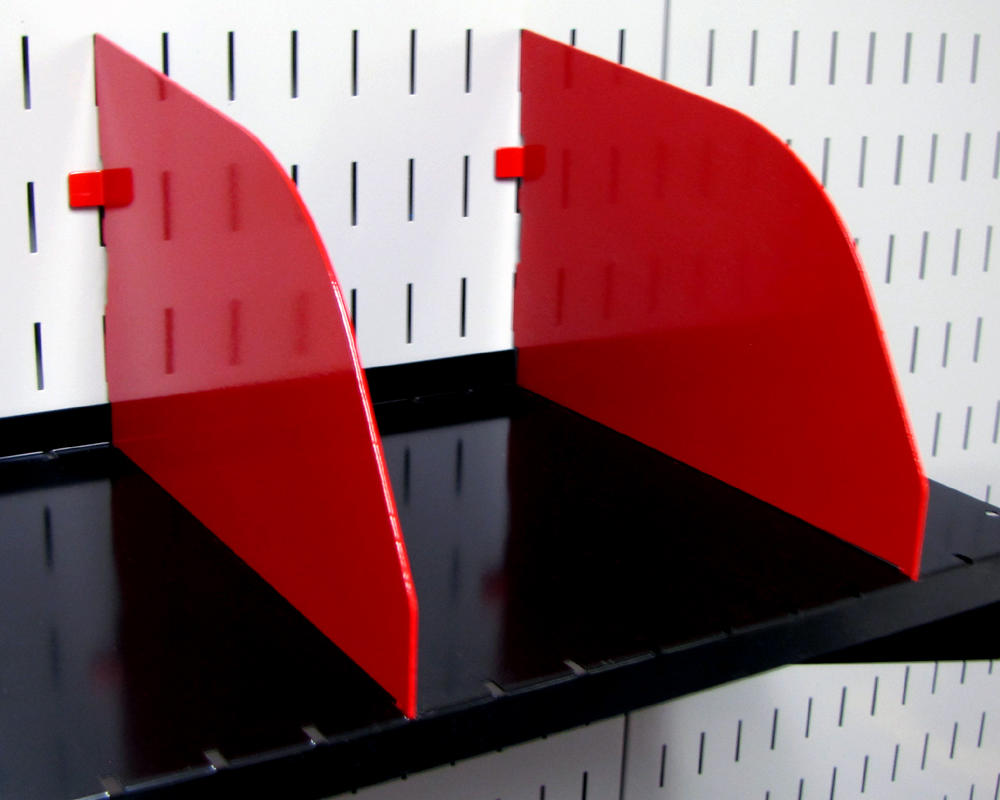 9in Deep Slotted Metal Pegboard Shelf Divider Pair - 10-DV-009