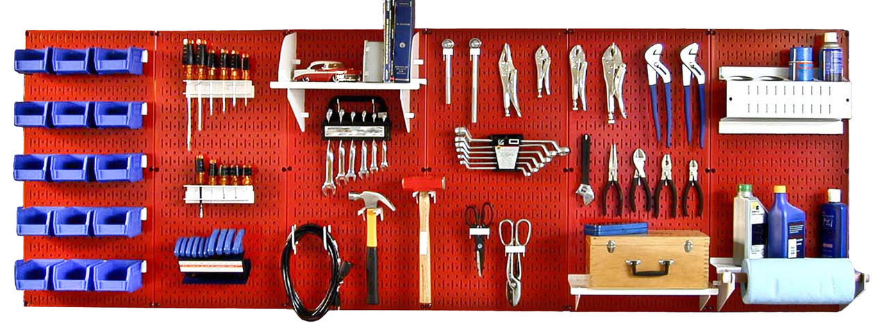 heavy duty pegboard work bench organizer by wall control