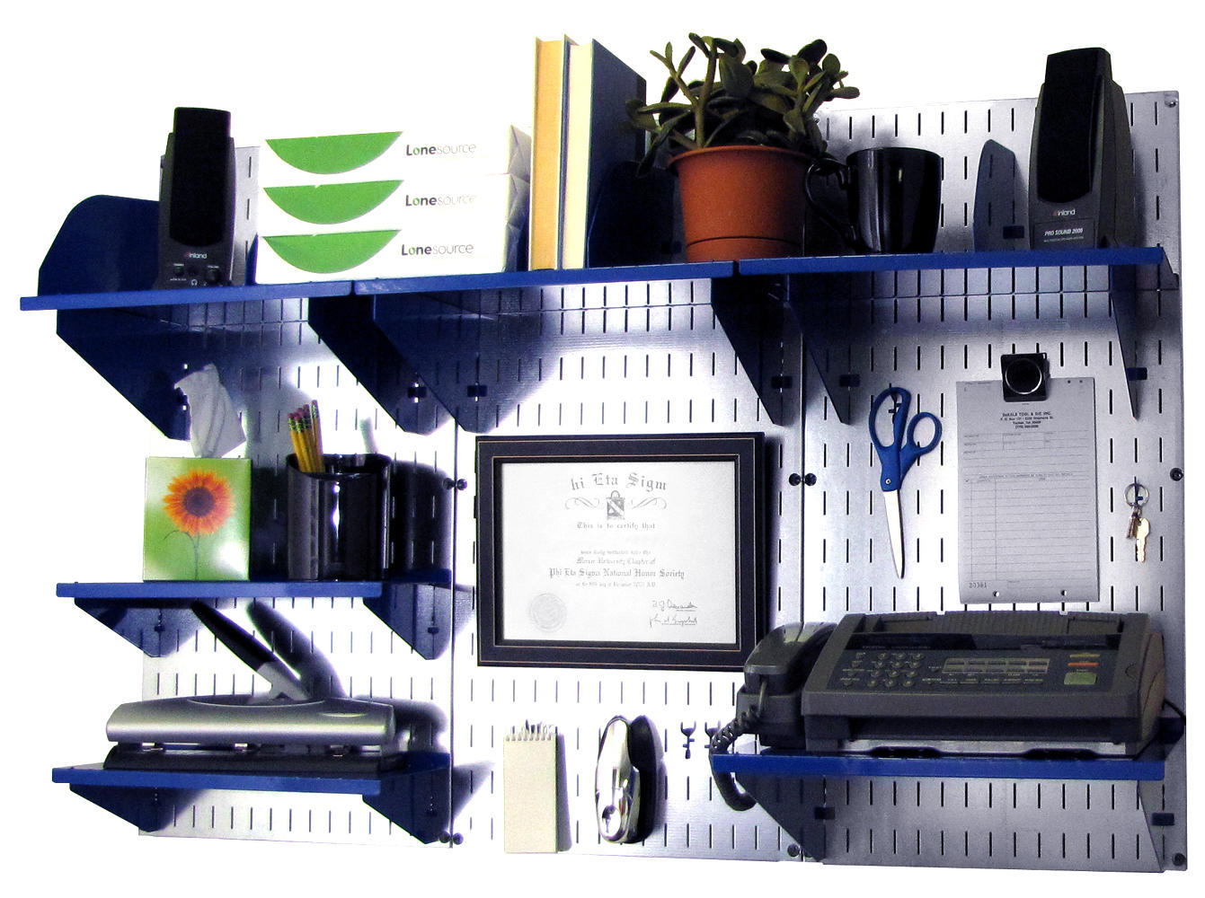 Wall-Mounted Home & Office Wall Organizer Kit - Wall Panels with Accessories