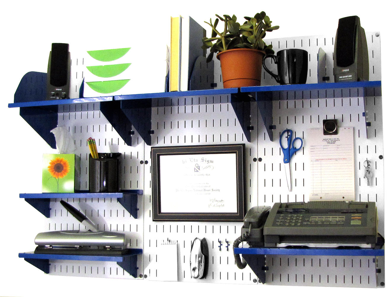 Wall-Mounted Home & Office Wall Organizer Kit - Wall Panels with Accessories