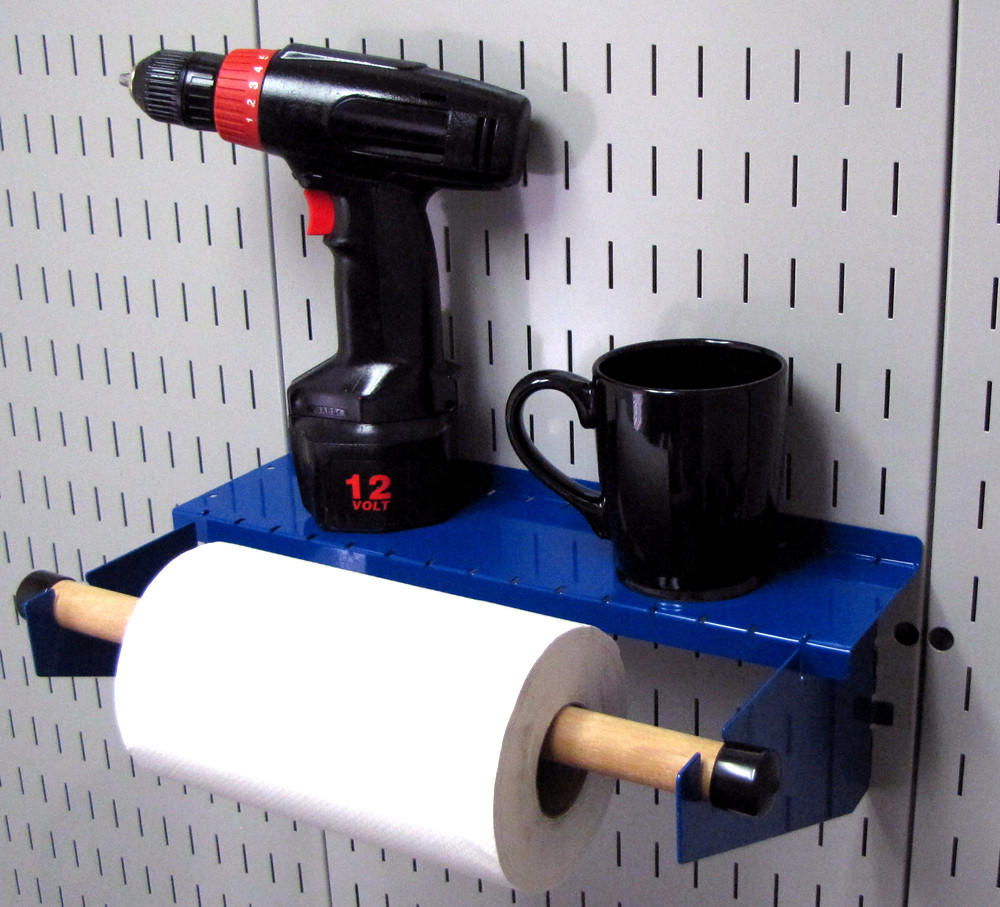 Blue Paper Towel Holder for Pegboard