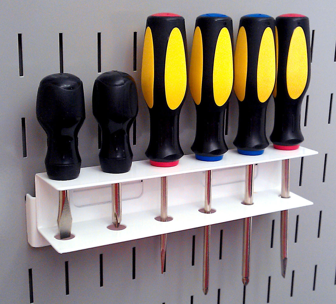 Pegboard Screw Driver Bracket for Wall Control