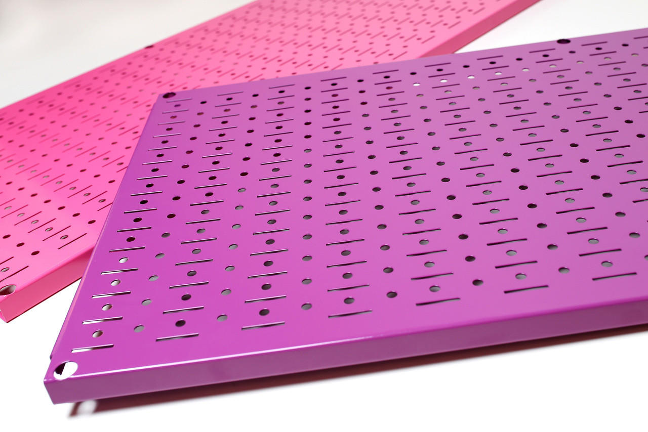 Purple Pegboard Next to Pink Pegboard