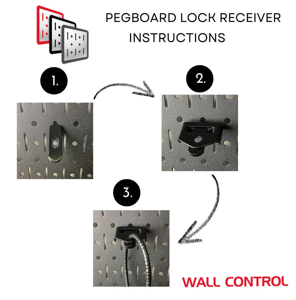 How to Lock Pegboard with Cable Lock Receiver