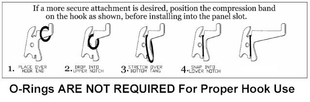 O-Rings on Wall Control Pegboard Hooks