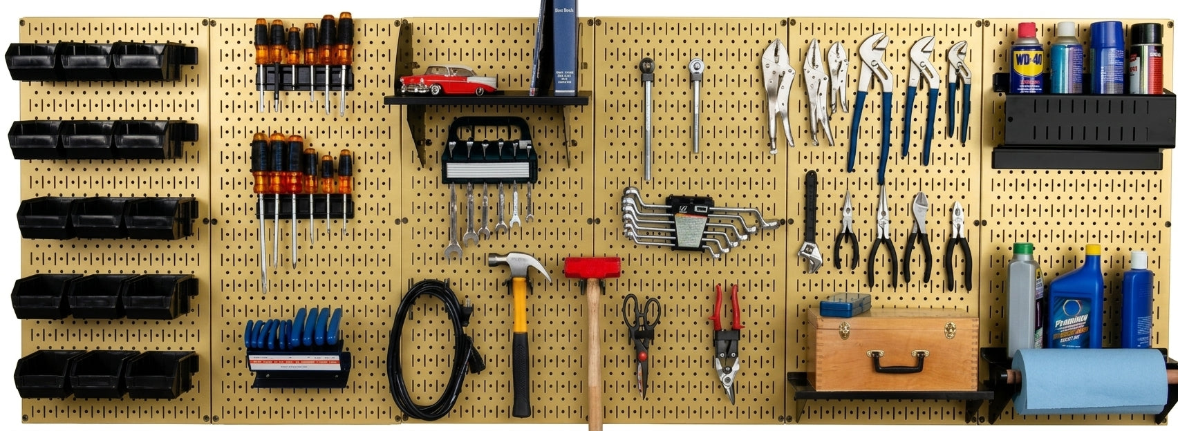 8ft Metal Pegboard Master Workbench Kit - Assorted Pegboard & Accessory Colors