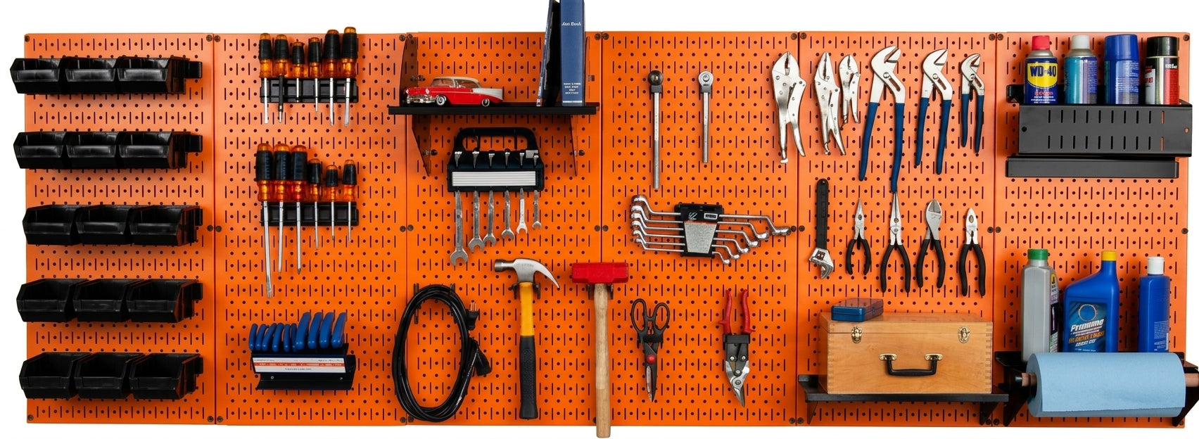 8ft Metal Pegboard Master Workbench Kit - Assorted Pegboard & Accessory Colors