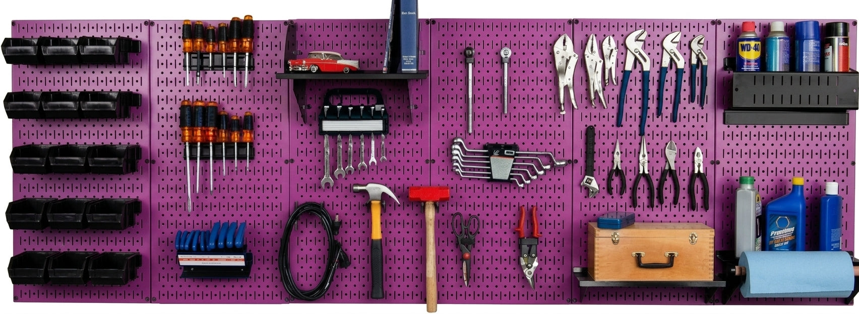 8ft Metal Pegboard Master Workbench Kit - Assorted Pegboard & Accessory Colors