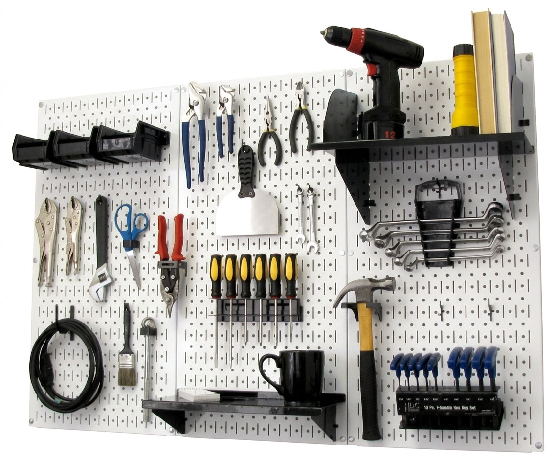 4ft Metal Pegboard Premium Tool Storage Kit - Toolboard with Hooks