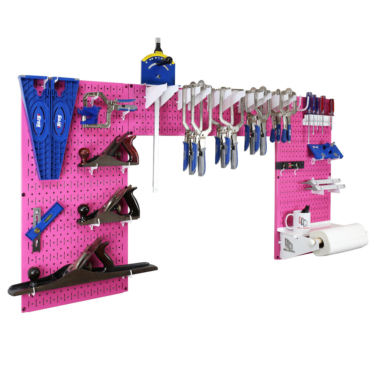 Lazy Guy DIY Woodworking Pink Pegboard Tool Organizer