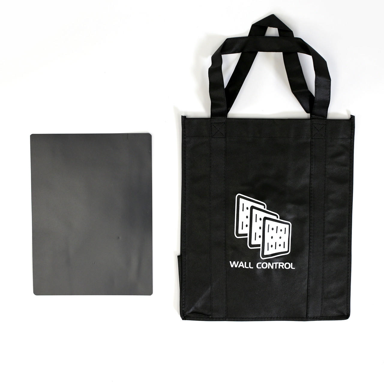 Black Tote Bag with White Wall Control Logo