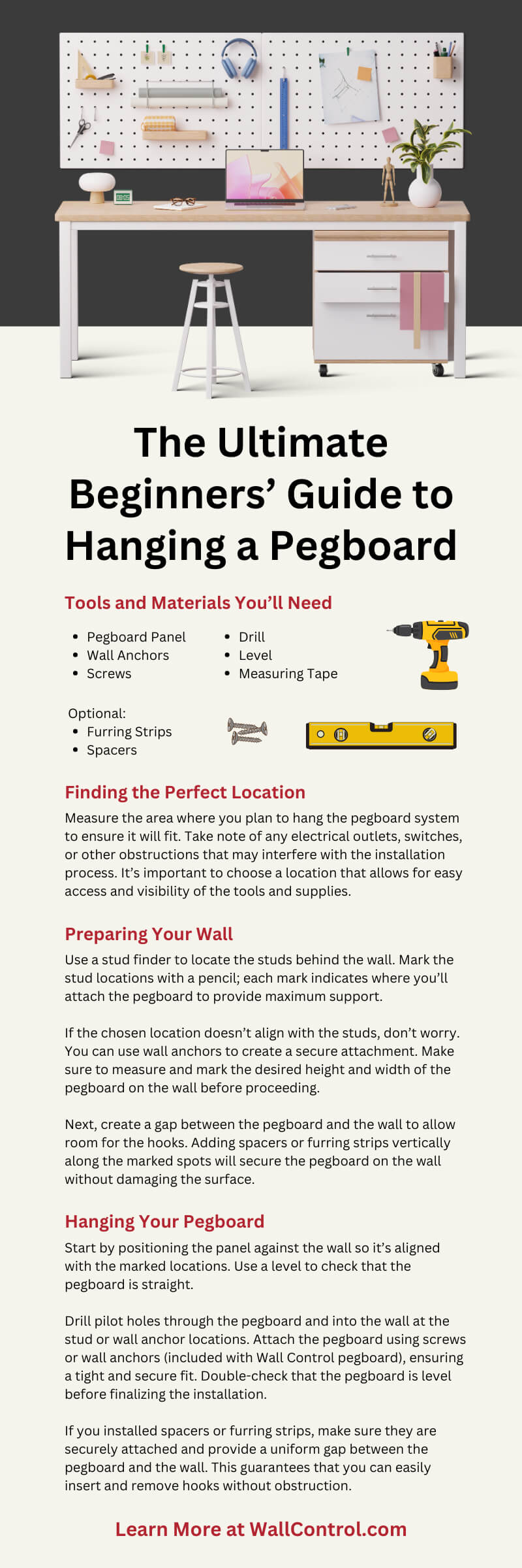 The Ultimate Beginners’ Guide to Hanging a Pegboard