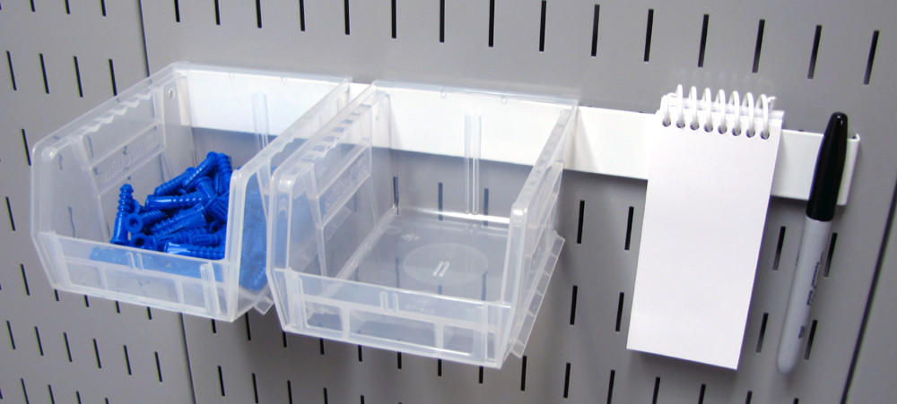 Hanging Bins on Pegboard by Wall Control