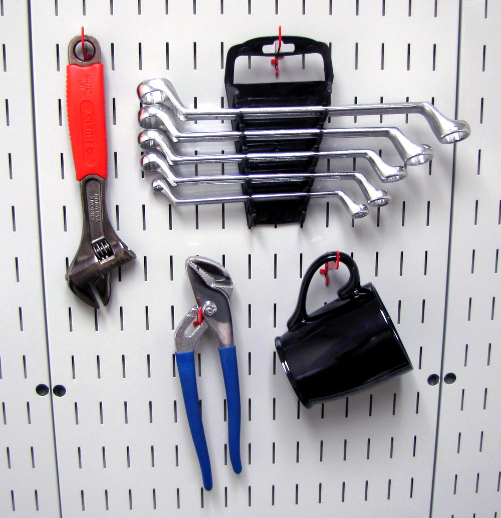 Slotted Pegboard Hooks in Panel