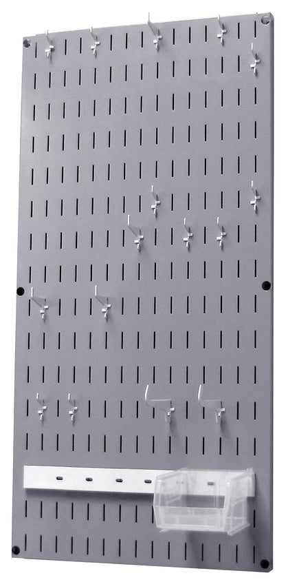 Wall Organizer Great for Jewelry or Tool Wall Storage - Wall Mounted Slotted Only Organizer Panel with Hooks