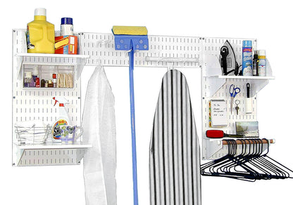Laundry Room Wall Organizer For Ironing Boards and Broom Wall Storage