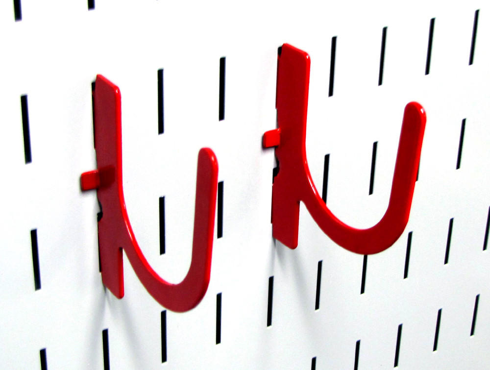 U-Shaped Slotted Pegboard Hook 3in Reach (2 Pack)