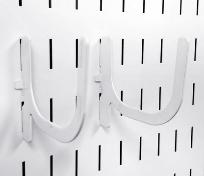 White Peg Board Hooks U-Shaped J Peg Hook