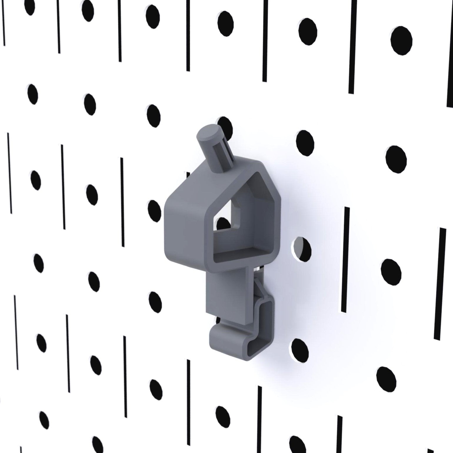 TROPEK™ 101 Bracket attached to a Wall Control™ panel, showing its round peg for easy socket placement.