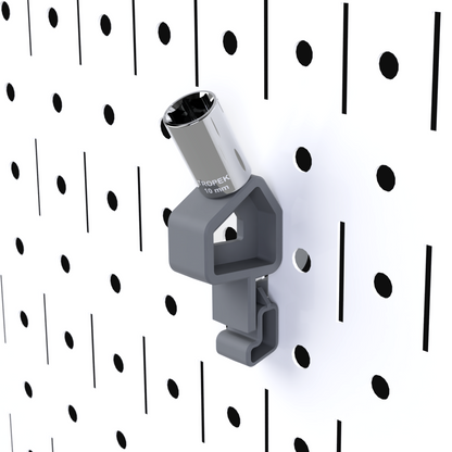 TROPEK™ 101 Bracket holding a 1/4" drive socket on a Wall Control™ panel.