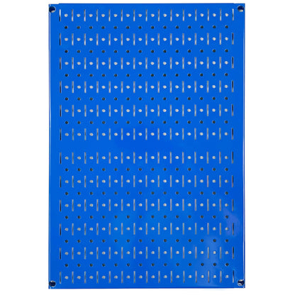 24 In Tall Metal Pegboard Blue Wall Storage Panel