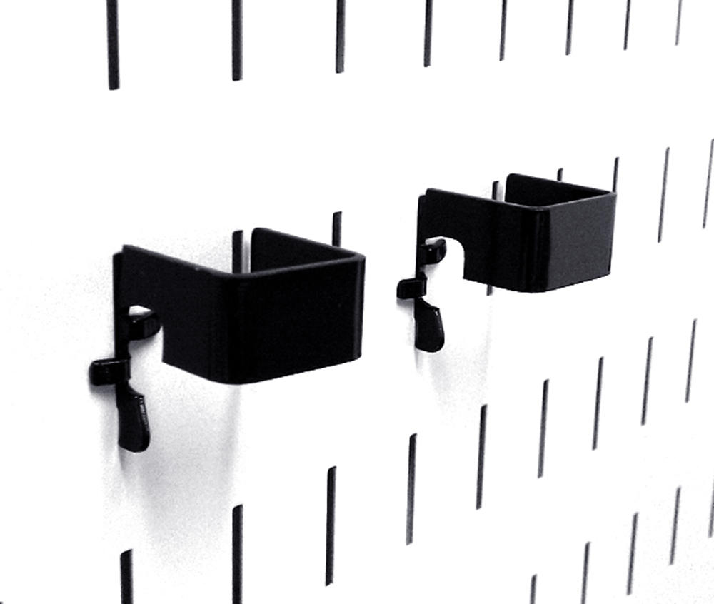 1in x 1in Slotted Metal Pegboard C-Bracket (2) Pack - 10-CB-011