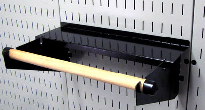 Slotted Metal Pegboard Paper Towel Holder and Dowel Rod 4in Shelf Assembly - ASM-HS-1694