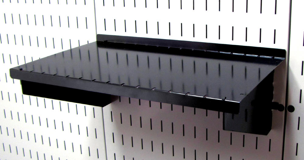 9in Deep Slotted Metal Pegboard Shelf Assembly - ASM-SH-1609
