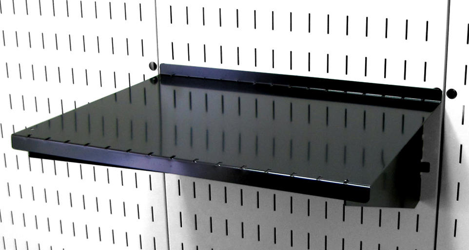 12in Deep Slotted Metal Pegboard Shelf Assembly - ASM-SH-1612