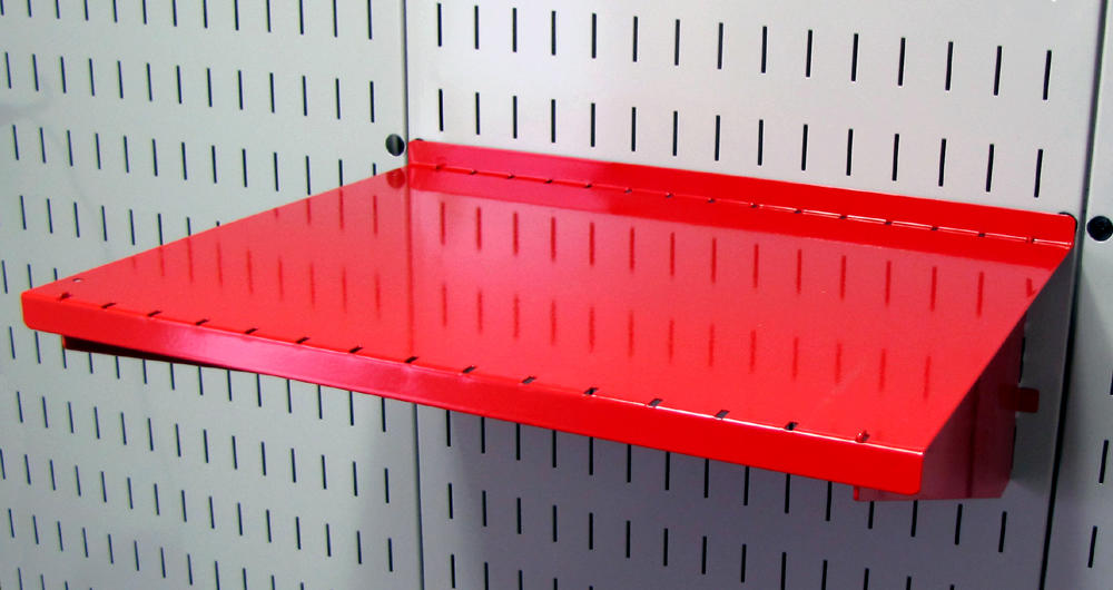 12in Deep Slotted Metal Pegboard Shelf Assembly - ASM-SH-1612