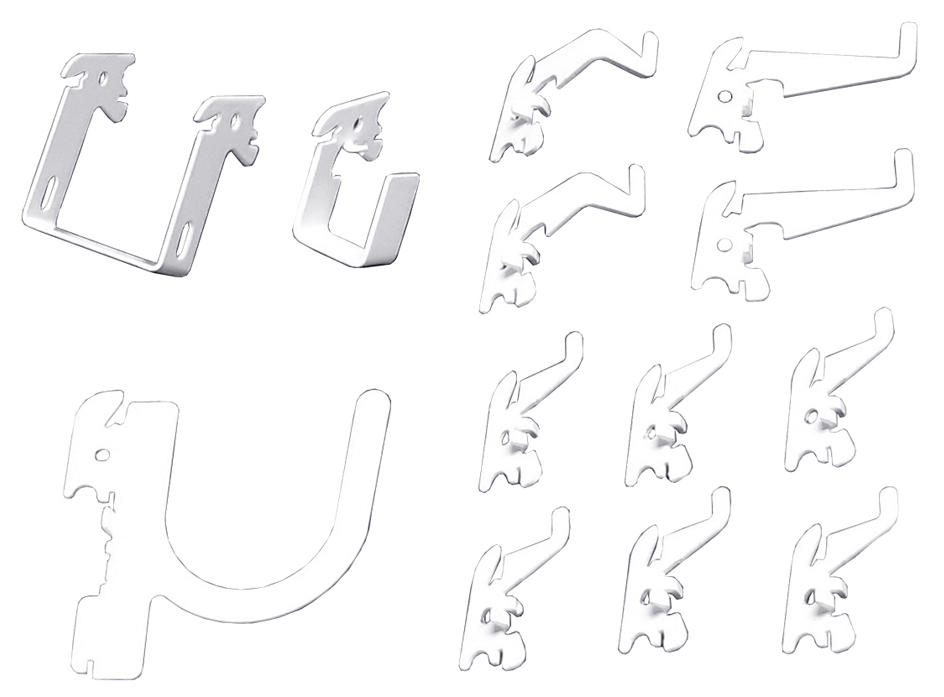 Basic Slotted Metal Pegboard Accessory Pack (13) Pieces - KT-100-B