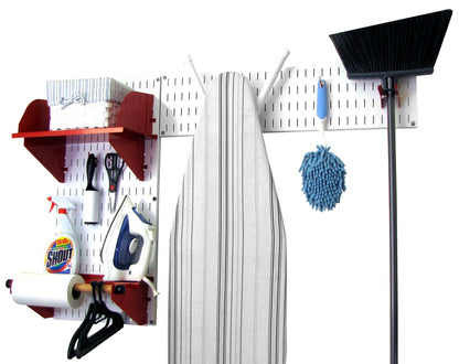 Standard Laundry Room Organizer Kit - White Wall Panels with Accessories