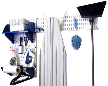 Standard Laundry Room Organizer Kit - White Wall Panels with Accessories