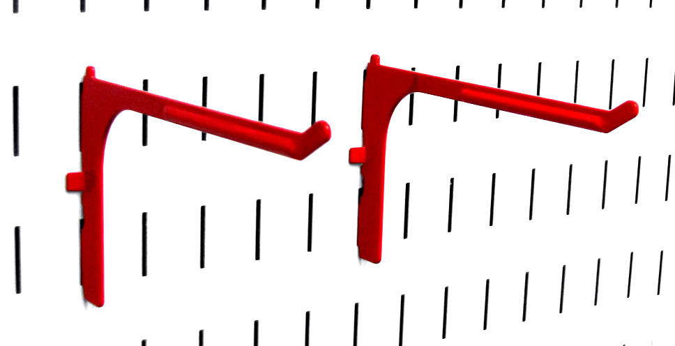 Extended Reach Slotted Pegboard Hook (2) Pack - 6in Reach - 10-ER-106