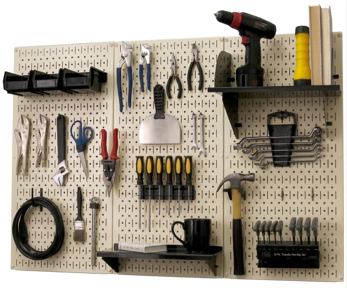 4ft Metal Pegboard Premium Tool Storage Kit - Toolboard with Hooks