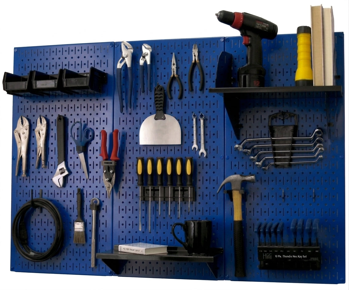 4ft Metal Pegboard Premium Tool Storage Kit - Toolboard with Hooks