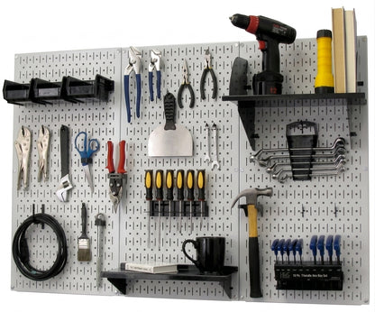4ft Metal Pegboard Premium Tool Storage Kit - Toolboard with Hooks